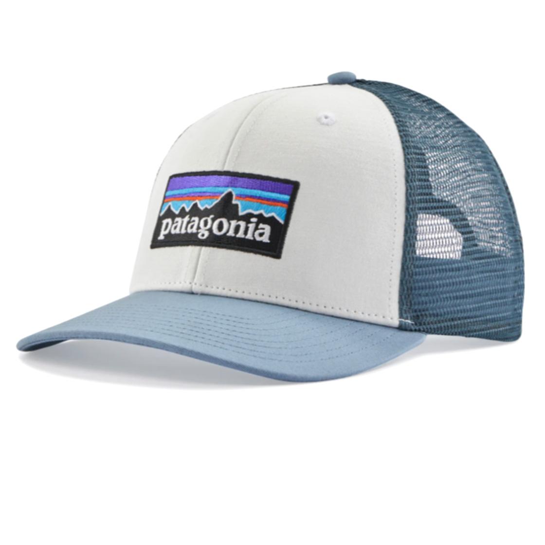 P-6 Logo Trucker Hat White w/Light Plume Grey - Cappellino con Visiera Multicolore 38289-WLGY  PATAGONIA 