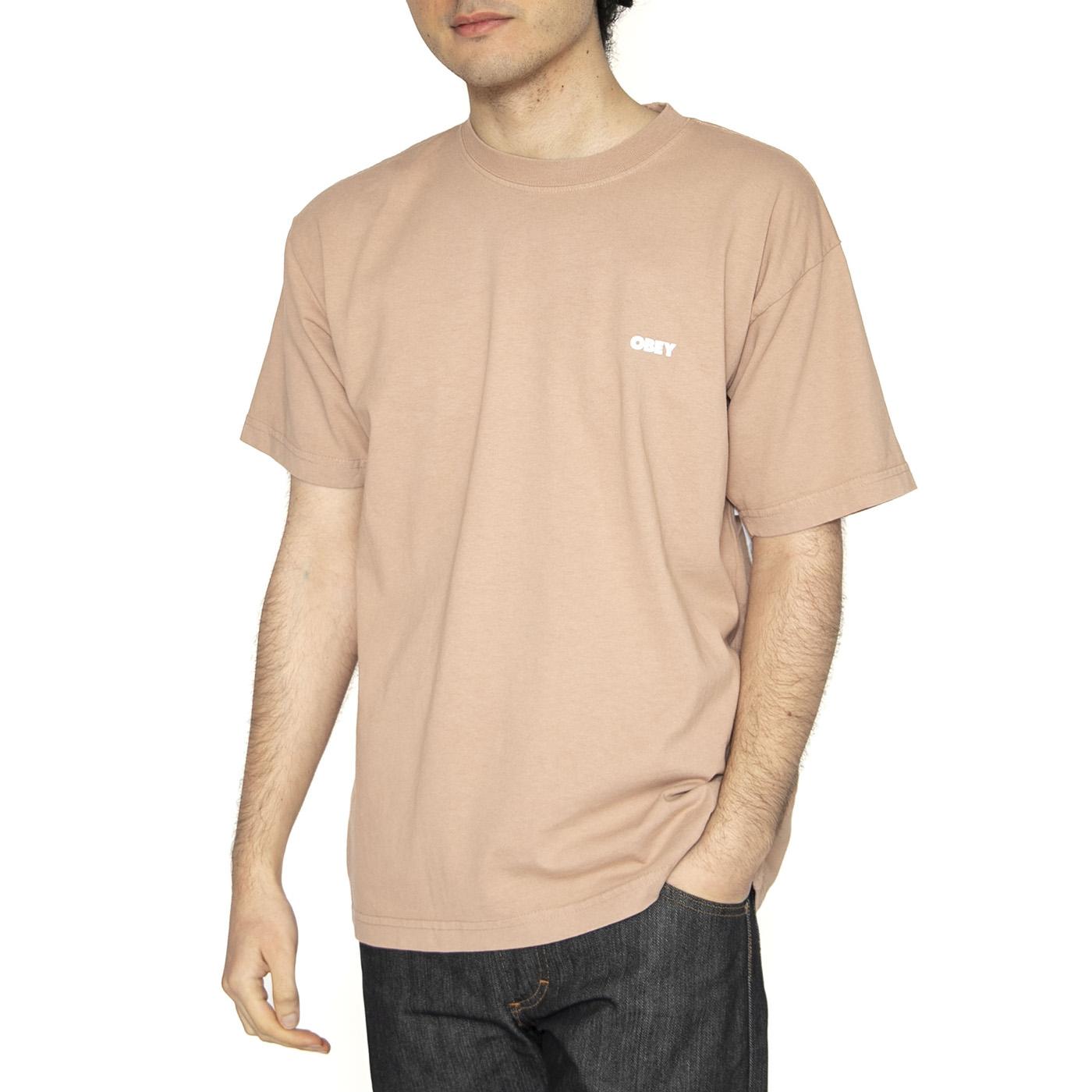 Obey Bold 3 Tee - Maglietta Girocollo Uomo Rosa 166912888-WTU  OBEY 