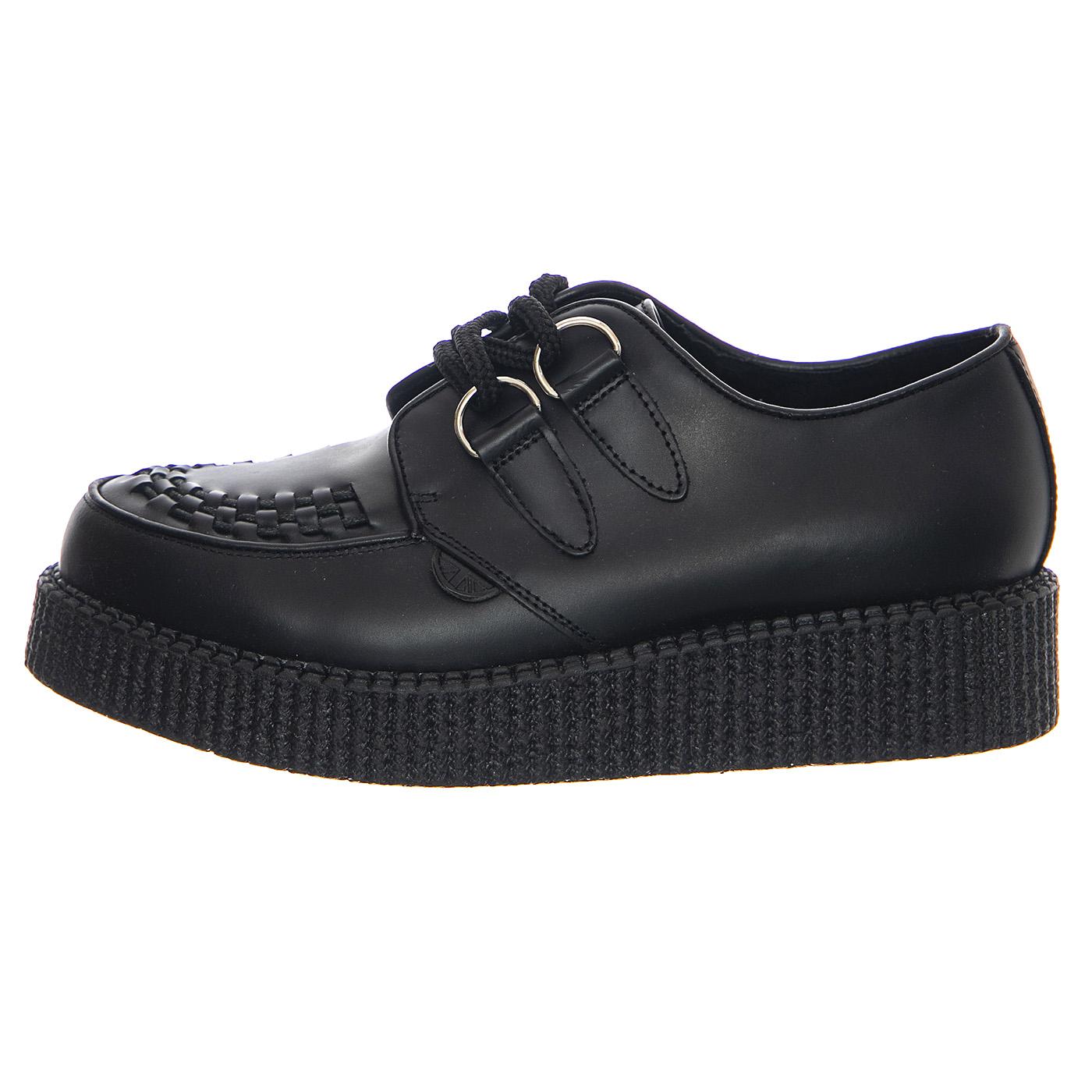Wulfrun Shoes Black Leather - Scarpe Stringate Profilo Basso Uomo / Donna Nere UDSUM-C010X-BKL  UNDERGROUND 