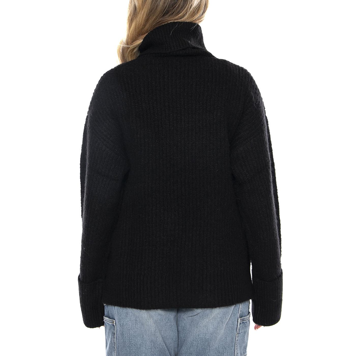 Wide Cuff Turtle Neck Unionall Black -- Maglione Collo Alto Donna Nero 112371056 . LEE 