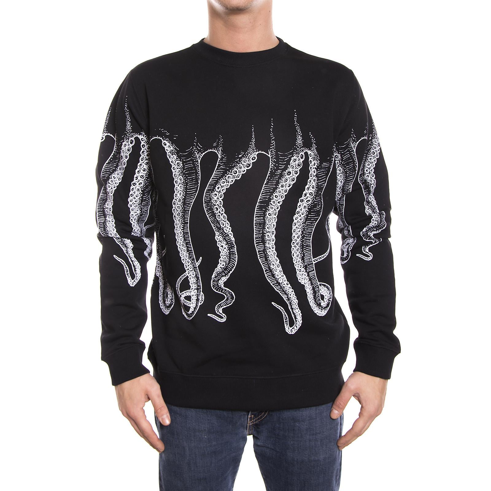 WHITE OCTOPUS OUTLINE CREWNECK BLACK ESTERNO 76227_4  OCTOPUS 
