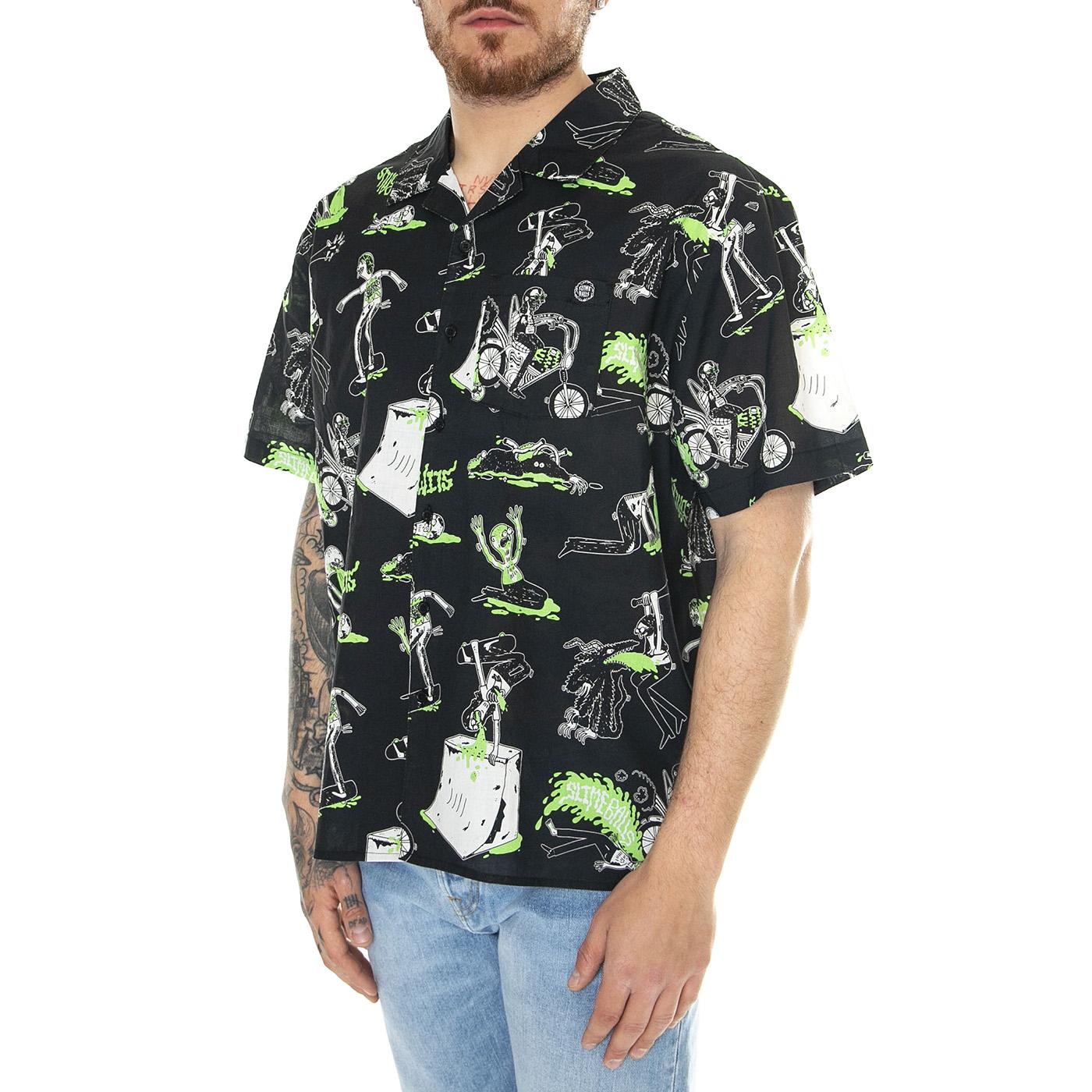 Scene Report Black - Camicia Maniche Corte Uomo Multicolore SCA-SHT-0728  SANTA CRUZ 