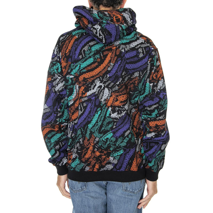 Deco Hoodie Multicolor - Felpa con Cappuccio Uomo Nera / Multicolore 22WOSH09-MULTICOLOR  OCTOPUS 