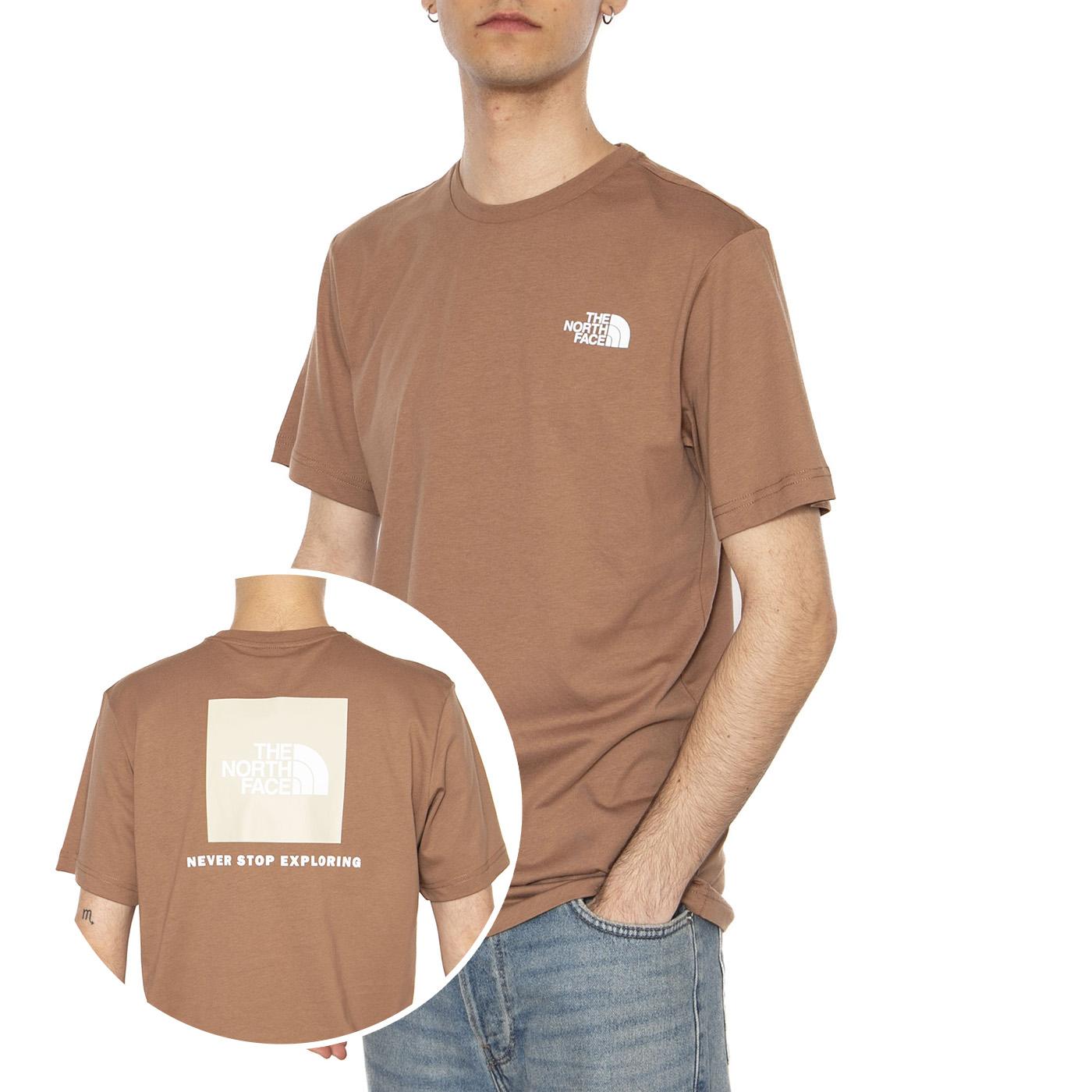 Men's S/S Box Nse Tee - Maglietta Girocollo Uomo Marrone NF0A87NPAR41  THE NORTH FACE 