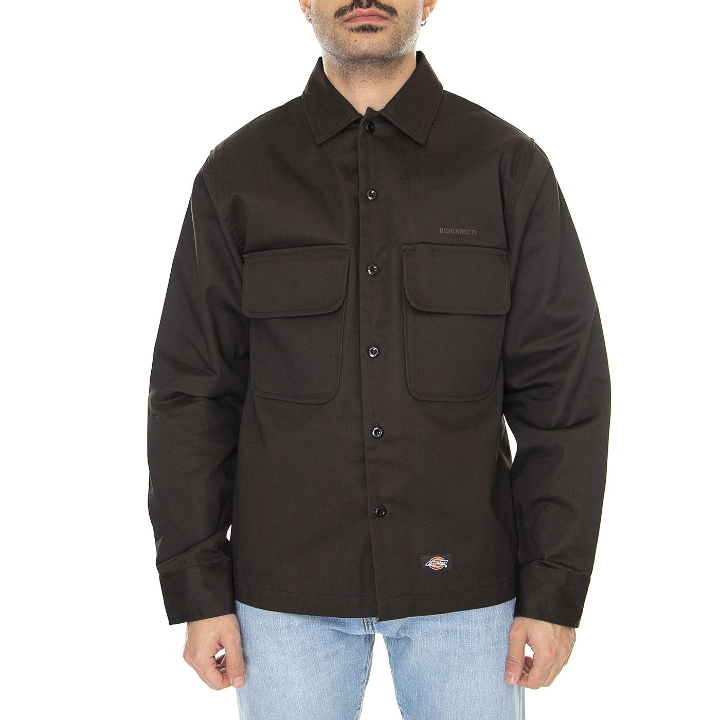 Highsnobiety x Dickies Shirt Dark Brown - Giacca Estiva Uomo Marrone DK0A4XXLDBX1  DICKIES 
