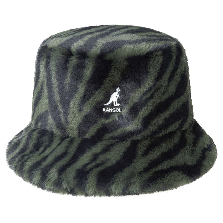 Faux Fur Bucket Olive Zebra - Cappello Multicolore K4370-OZ300  KANGOL 