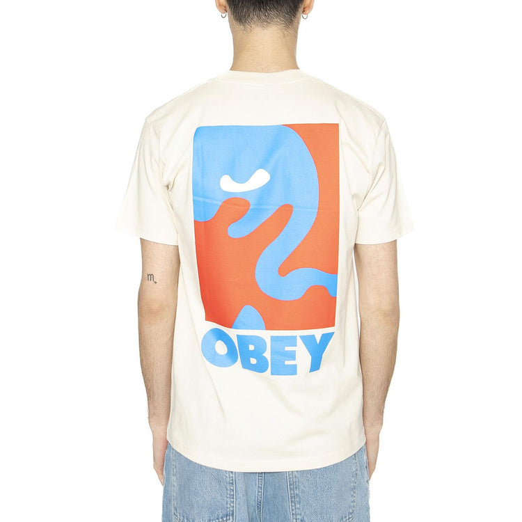Obey Cropped Icon Tee Cream - Maglietta Girocollo Uomo Beige 165264064-CRM  OBEY 