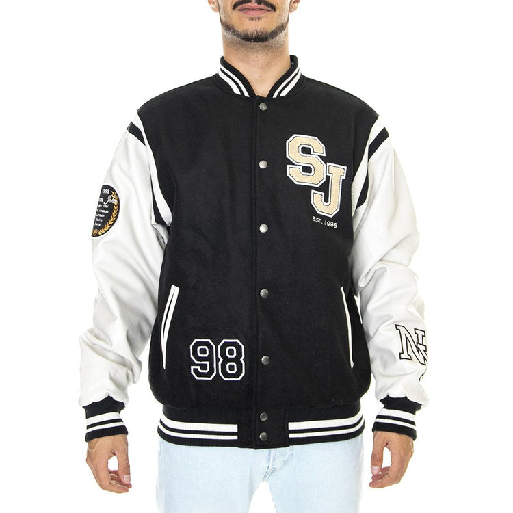 SJ Legendary College Jacket 01 Black / Off-White - Giacca Invernale Uomo Nera / Bianca 6075126/222  SEAN JOHN 