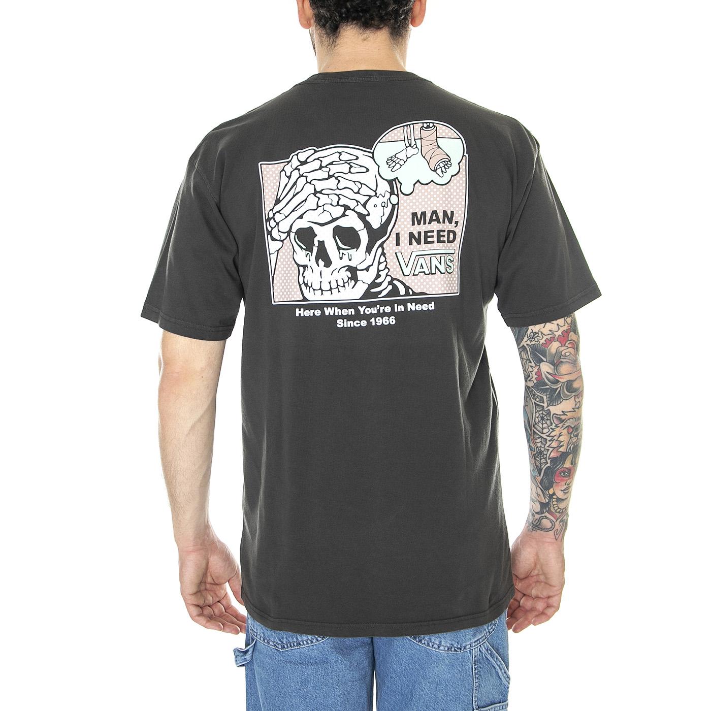 Cast S/S Black - Maglietta Girocollo Uomo Nera VN0007FRBLK1  VANS 