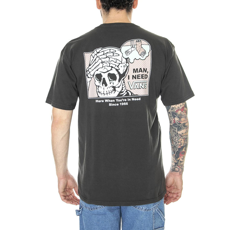 Cast S/S Black - Maglietta Girocollo Uomo Nera VN0007FRBLK1  VANS 