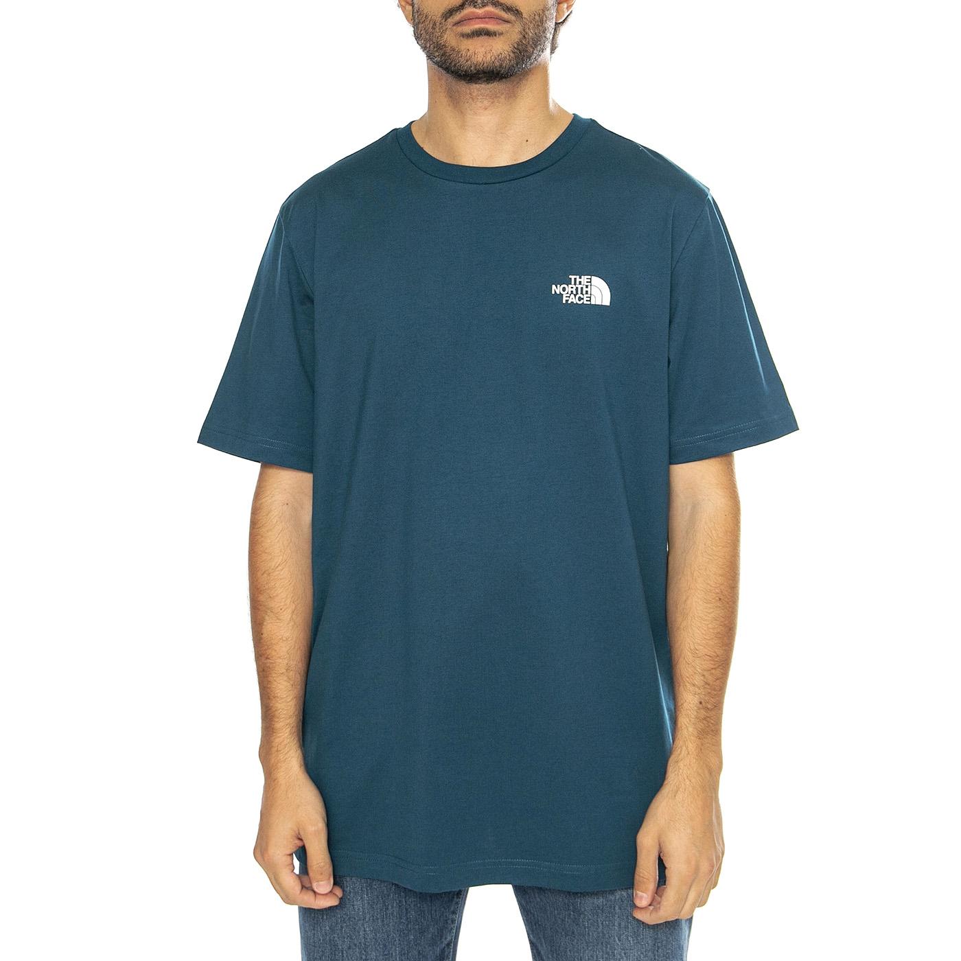 M S/S Simple Dome Tee Midnight Petrol - Maglietta Girocollo Uomo Verde NF0A87NG1NO1  THE NORTH FACE 