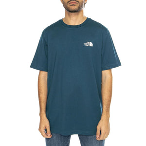 M S/S Simple Dome Tee Midnight Petrol - Maglietta Girocollo Uomo Verde NF0A87NG1NO1  THE NORTH FACE 