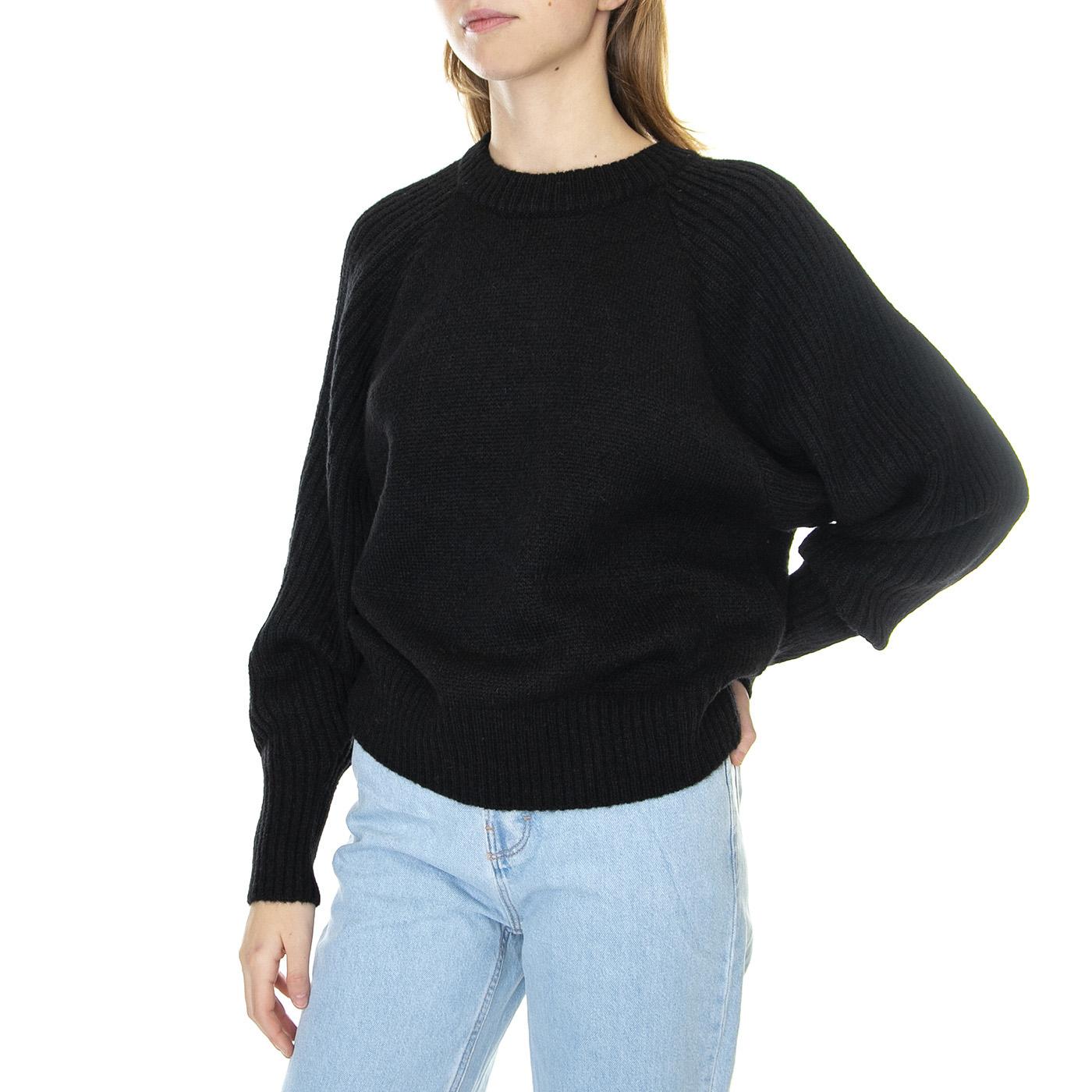 W´s Knit Vanda Black Alpaca Wool - Maglione Girocollo Donna Nero 330752-110  ELVINE 