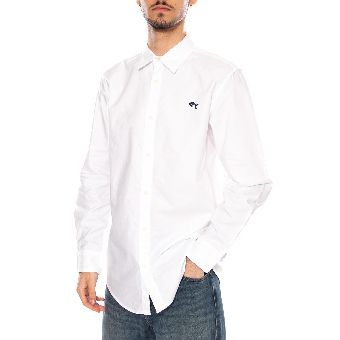LS Shirt White Oxford - Camicia Uomo Bianca 112350485 WHT WRANGLER 