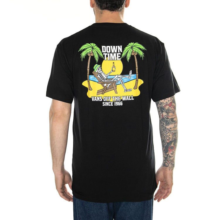 Vans Down Time SS Tee Black - Maglietta Girocollo Uomo Nera VN000G64BLK1  VANS 