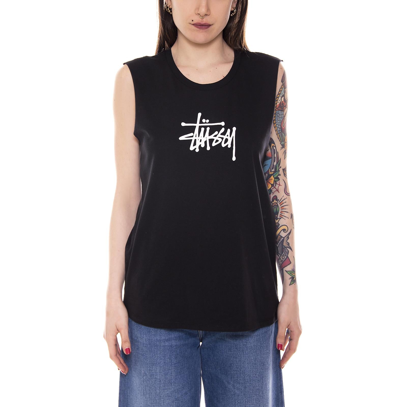 BASIC STUSSY MUSCLE TEE BLACK 2941353-BLACK  STUSSY 