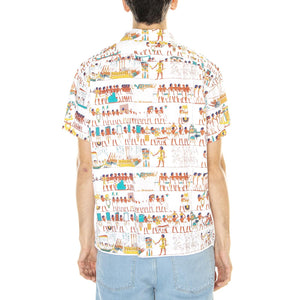 M' Heiro Woven S/S White / Multi - Camicia Maniche Corte Uomo Bianca / Multicolore 181210379-WTM  OBEY 