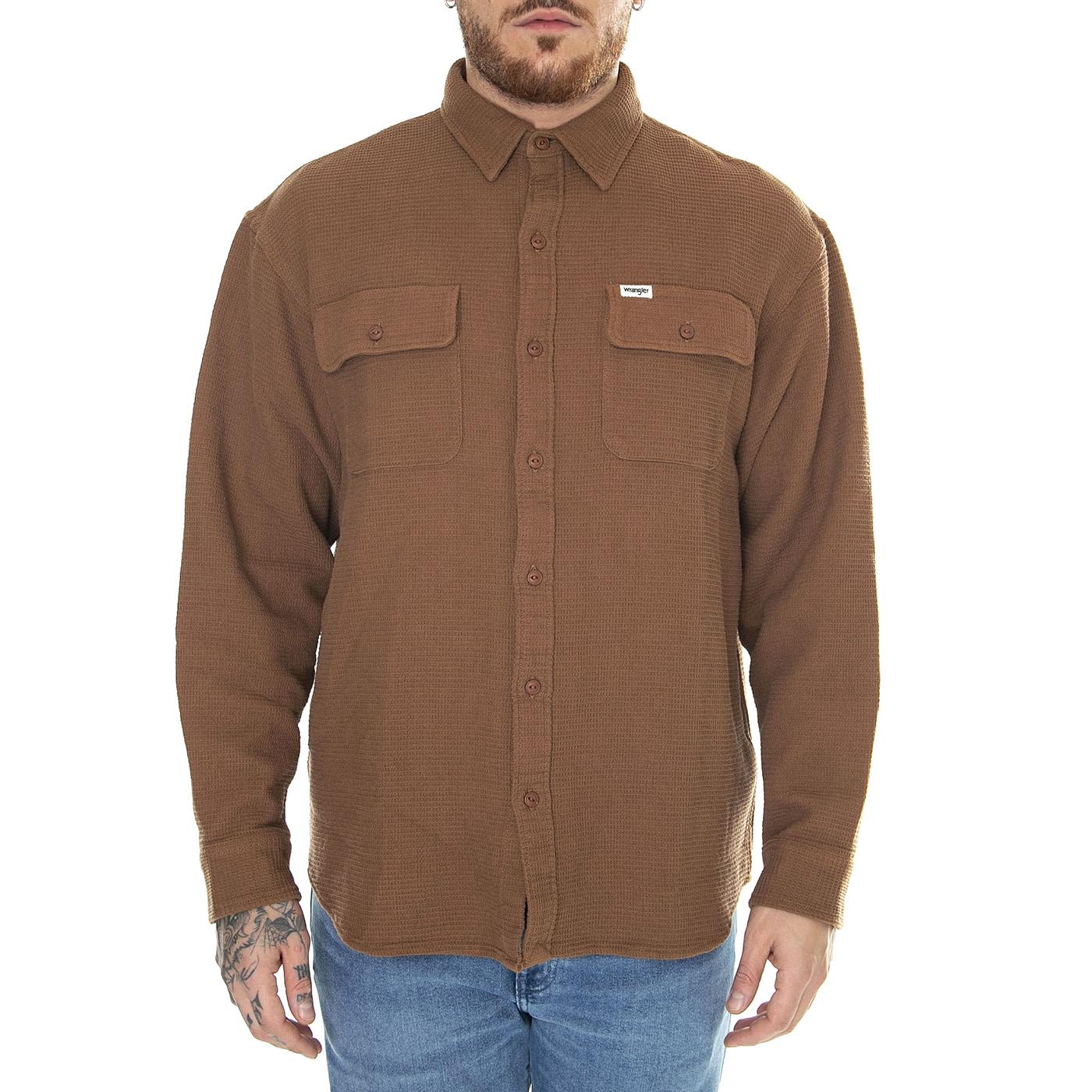 Overshirt Toffee Shirt - Camicia Uomo Marrone W5465WF14  WRANGLER 