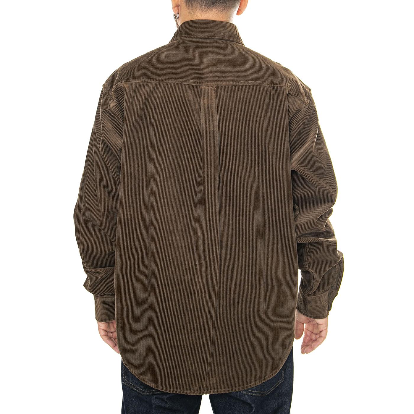L/S Flint Shirt Chocolate rinsed - Camicia Uomo Marrone I029442.2Y02  CARHARTT WIP 