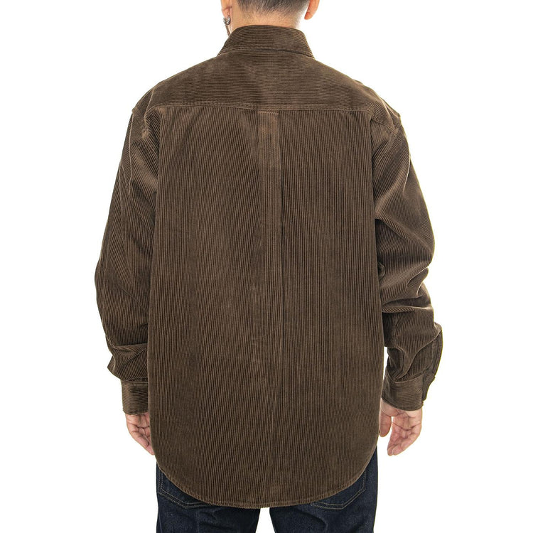L/S Flint Shirt Chocolate rinsed - Camicia Uomo Marrone I029442.2Y02  CARHARTT WIP 