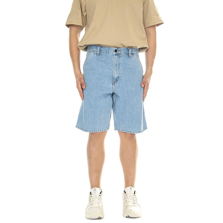 Single Knee Short Blue /heavy stone bleached - Bermuda Uomo Denim Jeans Blu I032026.01A3  CARHARTT WIP 