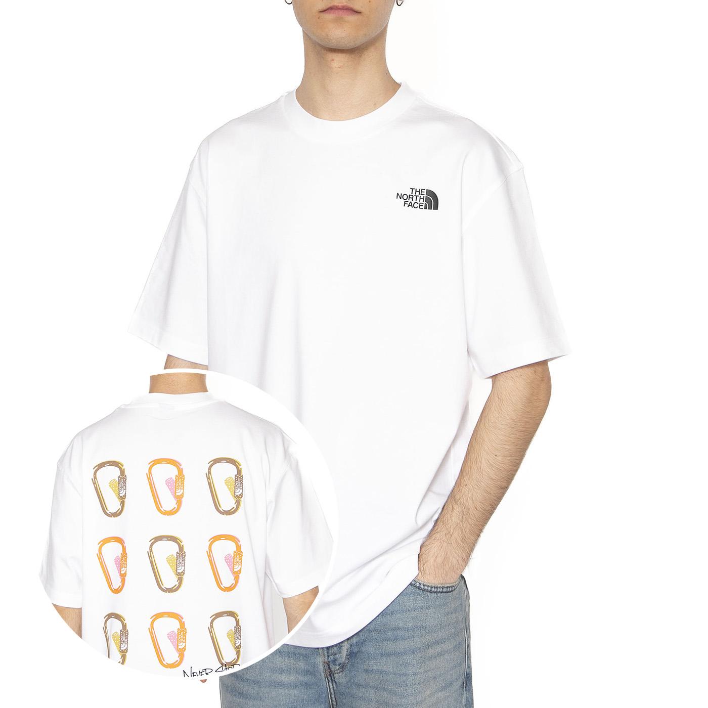 Unisex SS Nse Oversized Tee - Maglietta Girocollo Uomo Bianca NF0A8C3TFN41  THE NORTH FACE 