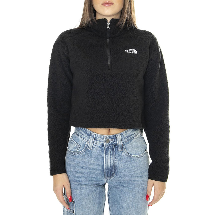W Crop High Pile Fleece Tnf Black - Felpa Donna Nera NF0A5IIGJK31  THE NORTH FACE 