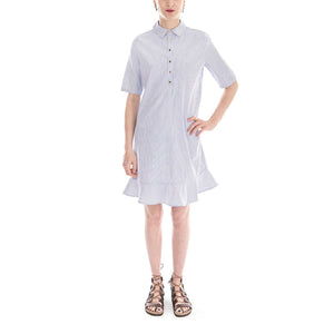 Ilene - Abito Camicia Donna Blu / Bianco 163590068-6003  MINIMUM 