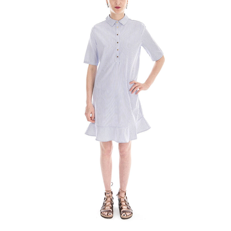 Ilene - Abito Camicia Donna Blu / Bianco 163590068-6003  MINIMUM 
