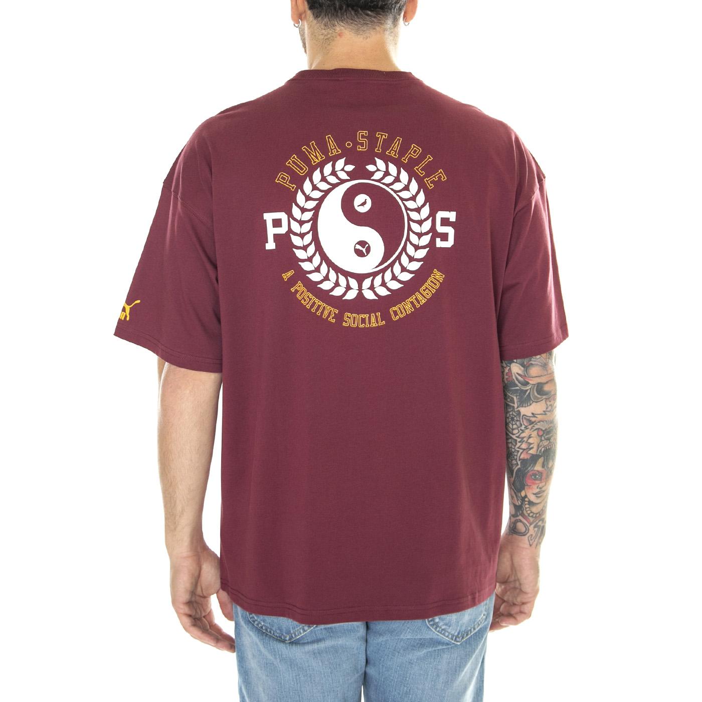 PUMA x STAPLE Graphic Tee Red - Maglietta Girocollo Uomo Bordeaux 622201-22  PUMA 