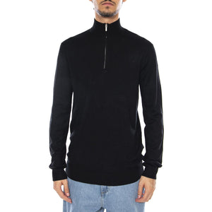 WYLER Life Reg 14 Half Zip Knit Noos Black - Maglione Collo Alto con Zip Uomo Nero 22021264-3766307 . ONLY & SONS 