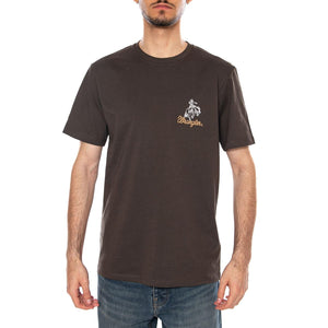 EMBROIDERY TEE WREN BROWN - Maglietta Girocollo Uomo Marrone 112377991 BRN WRANGLER 