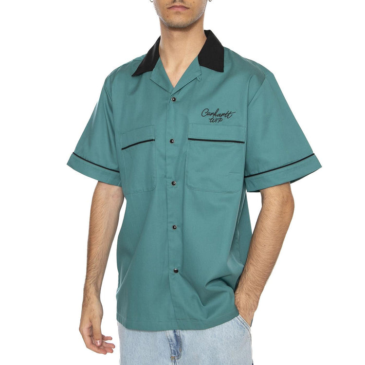 S/S Bowl Shirt Saguaro / Black - Camicia Maniche Corte Uomo Verde I035153.31VXX  CARHARTT WIP 