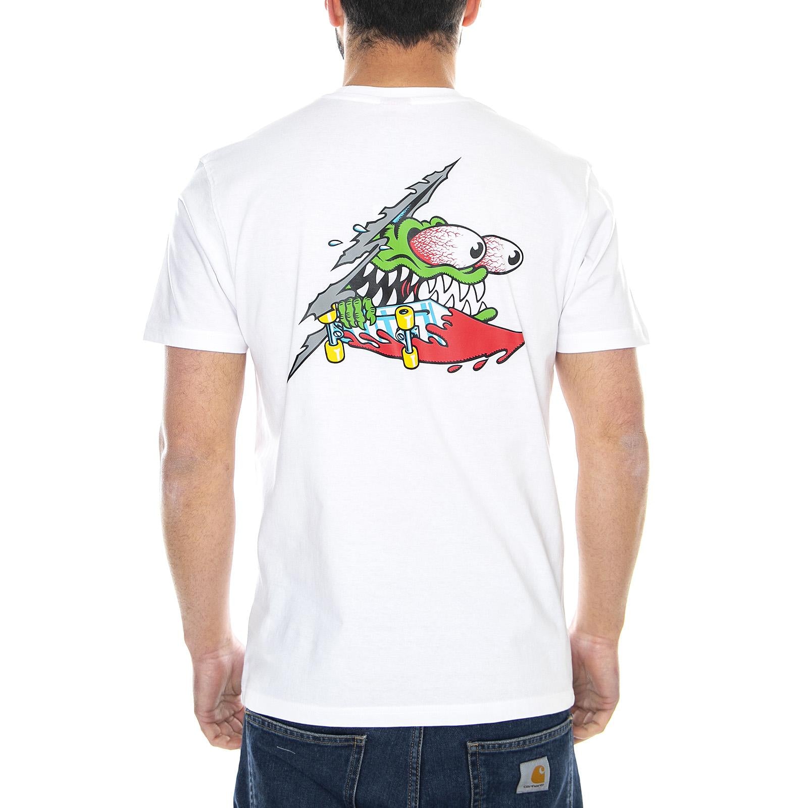  Slashed T-Shirt White  SANTA CRUZ 