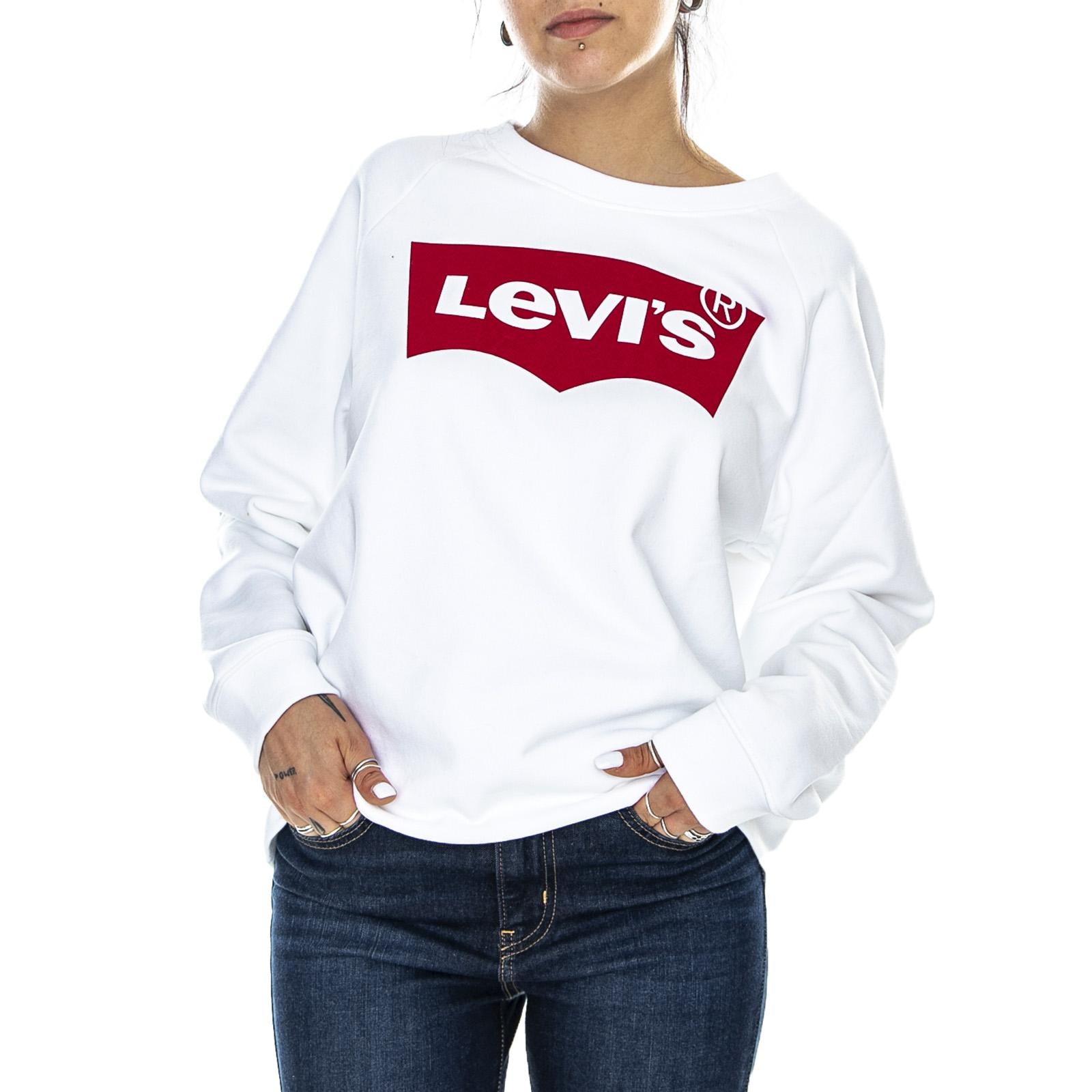 Relaxed Graphic Housemark - White/Red - Felpa Girocollo Donna 29717-0014  LEVIS 