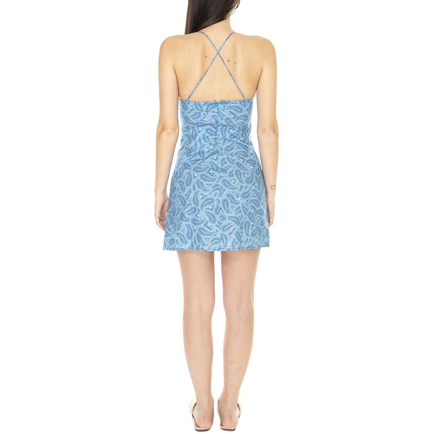 Vestido Corto Halter con Estampado Paisley - Abito Donna Blu / Multicolore 31W/41229  WILD PONY 