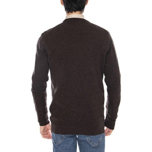Essential L/Wool Crew Neck Dark Oak - Maglione Girocollo Uomo Marrone MKN0345 BR17 BARBOUR 