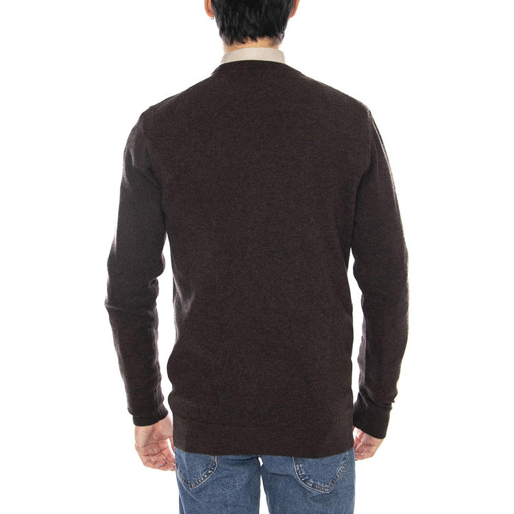 Essential L/Wool Crew Neck Dark Oak - Maglione Girocollo Uomo Marrone MKN0345 BR17 BARBOUR 
