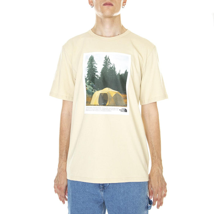 M' S/S Ringer Tee Gravel - Maglietta Girocollo Uomo Beige NF0A811B3X41  THE NORTH FACE 