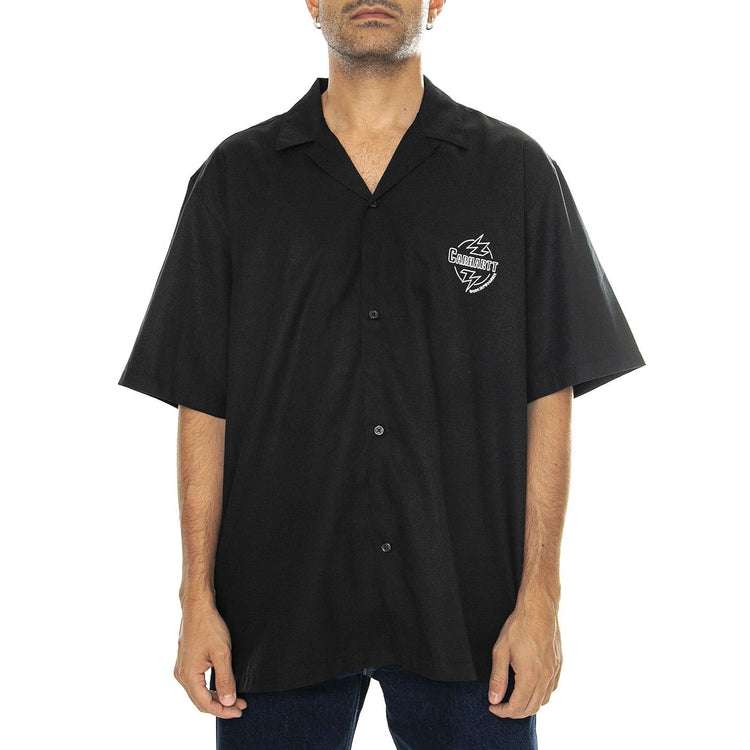S/S Ablaze Shirt Black / Wax - Camicia Maniche Corte Uomo Nera I033690.K02XX  CARHARTT WIP 