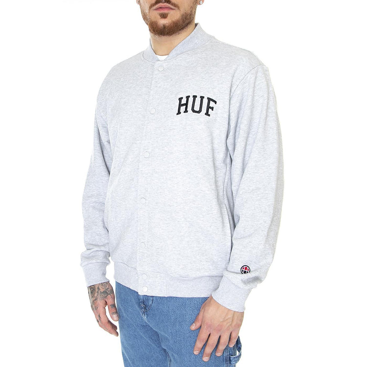 Athletic Cardigan Heather Grey - Cardigan In Felpa Uomo Grigio FL00197-HTGRY  HUF 
