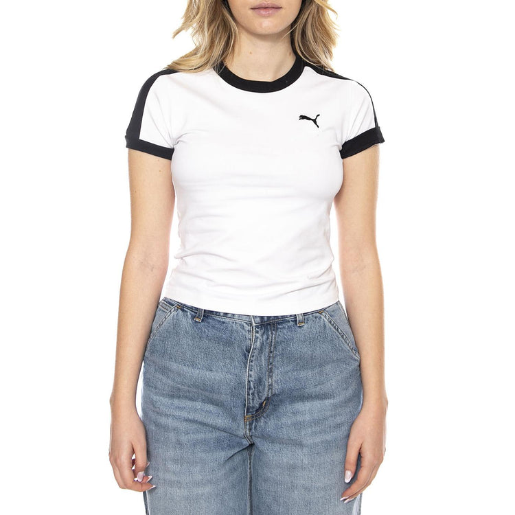 T7 Slim Tee -- Maglietta Donna Bianca 632129-02 . PUMA 