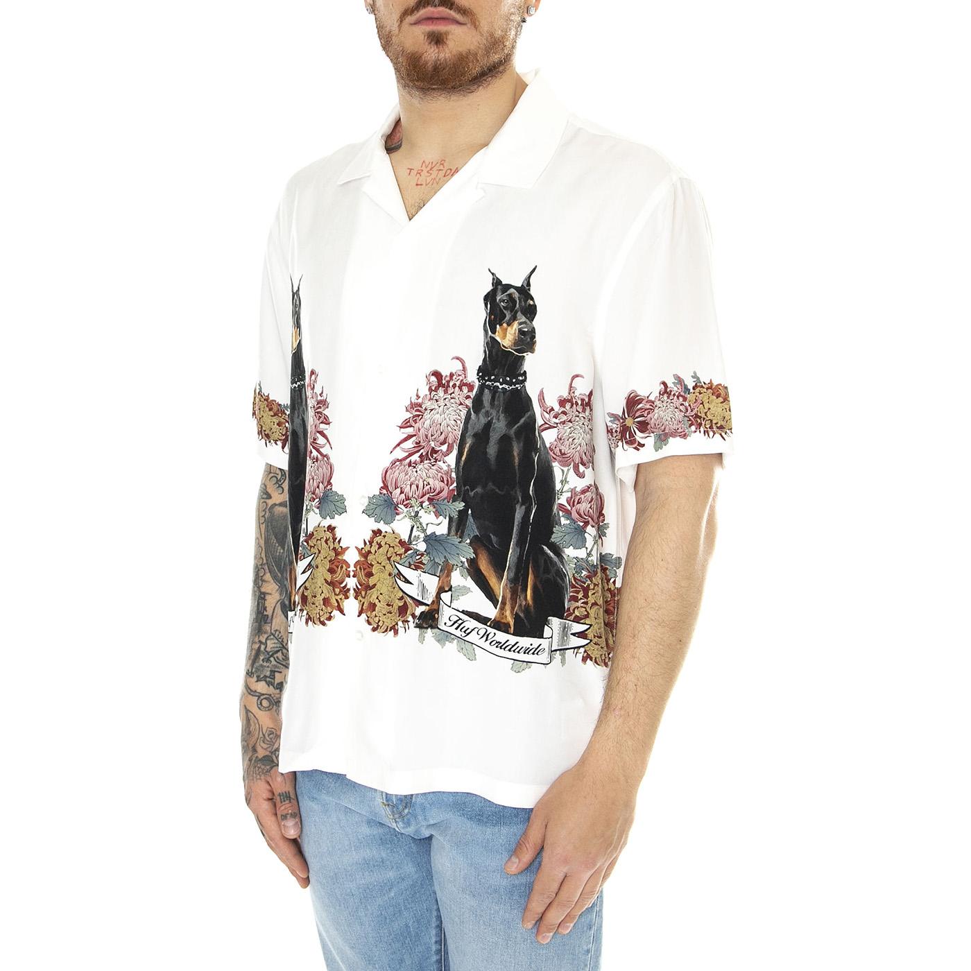 Best Boys SS Resort Shirt White - Camicia Maniche Corte Uomo Bianca / Multicolore BU00206-WHITE  HUF 