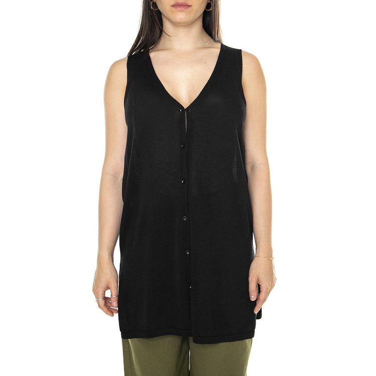 Cárdigan punto tipo chaleco negro Black - Cardigan Donna Nero 41W/10617  WILD PONY 