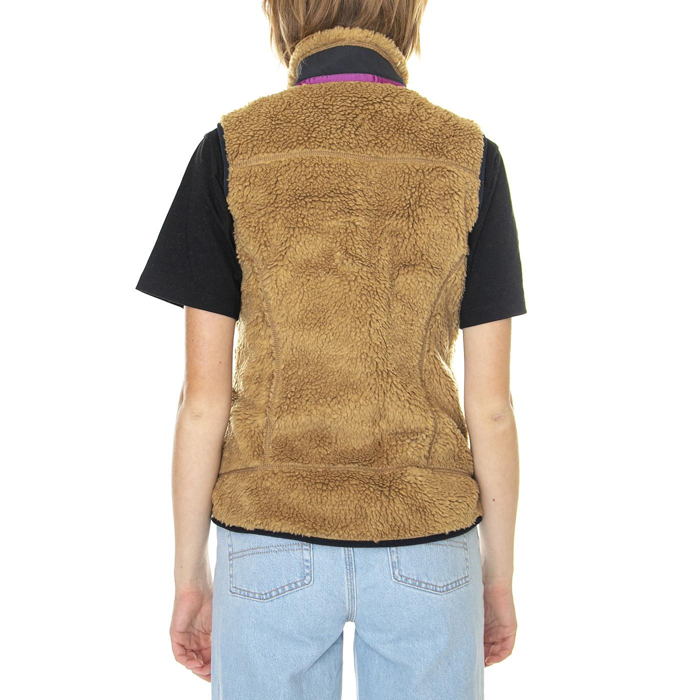 W's Classic Retro-X Vest Nest Brown w/Pitch Blue - Giacca Smanicata Invernale Donna Marrone 23083-NBPI  PATAGONIA 