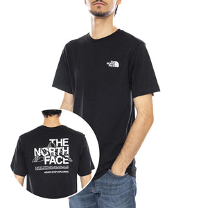 M Mountain Sketch SS Tee Black - Maglietta Girocollo Uomo Nera NF0A8EE8 JK31 THE NORTH FACE 