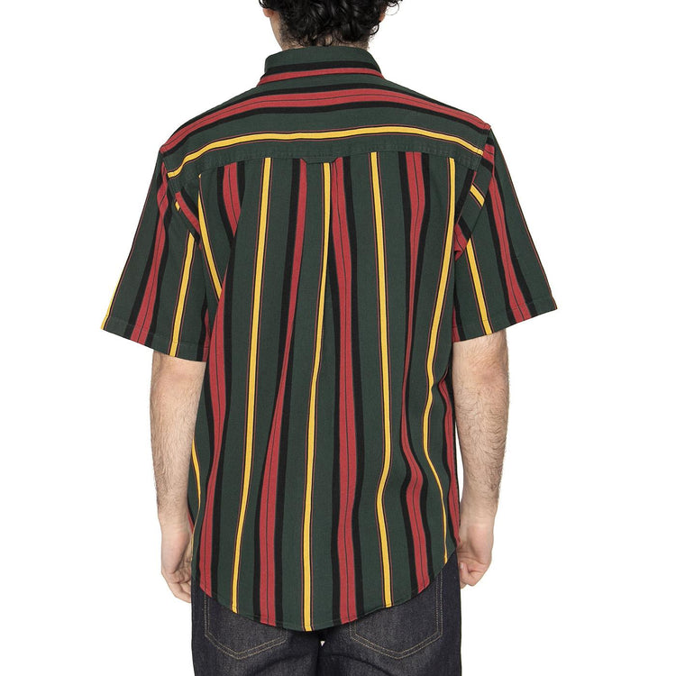 S/S Jarrell Shirt Jarrell Stripe, Conifer / Black - Camicia Maniche Corte Uomo Multicolore I034536.2USXX  CARHARTT WIP 