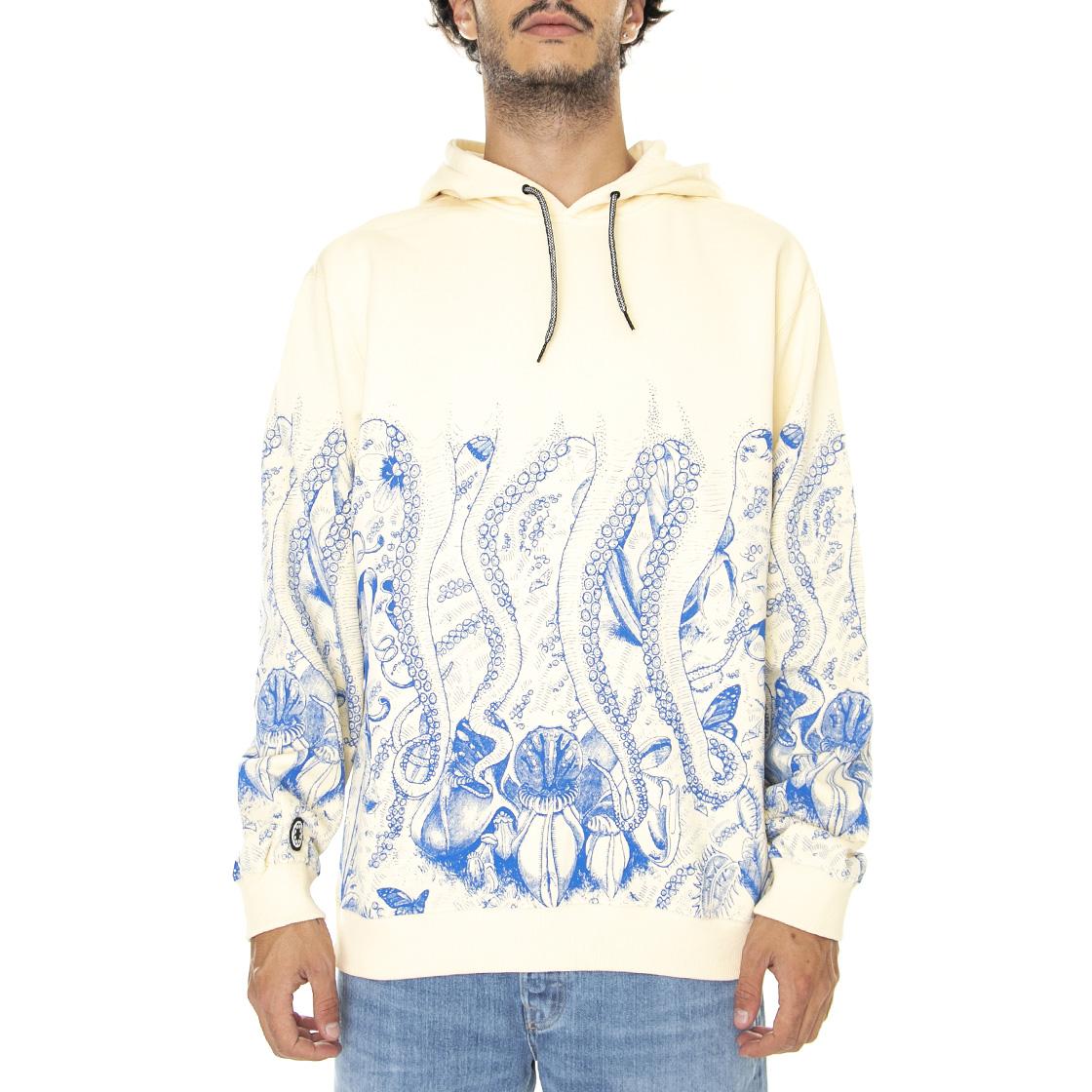 Octopus Botanic Hoodie Cream - Felpa con Cappuccio Uomo Gialla 22WOSH11-CREAM  OCTOPUS 