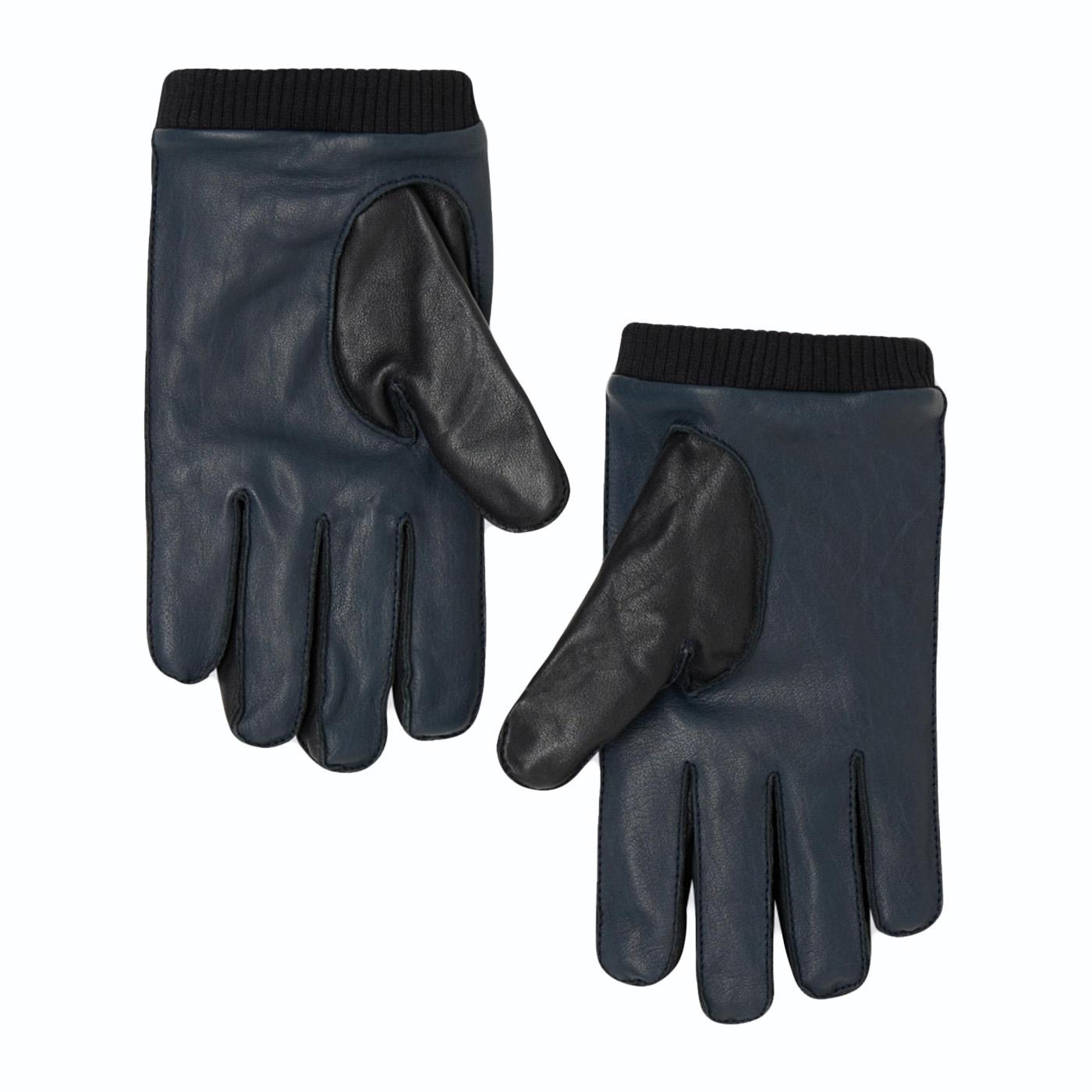 Motor Leather Gloves Black / Navy - Guanti Edwin Neri I034097.2L4.00. . EDWIN 
