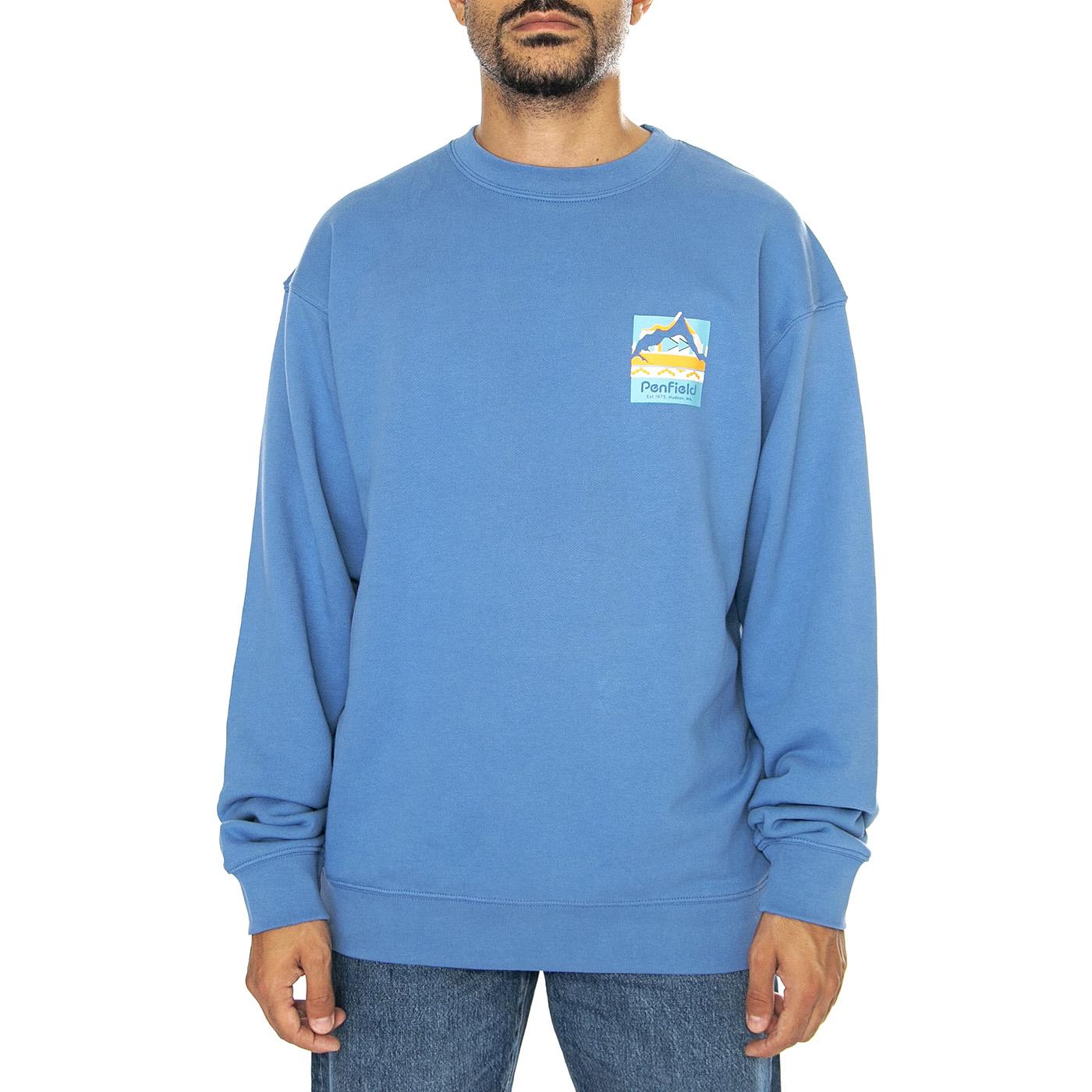 Geo Backprint Sweatshirt Riviera - Felpa Girocollo Uomo Blu PFD0355-266  PENFIELD 